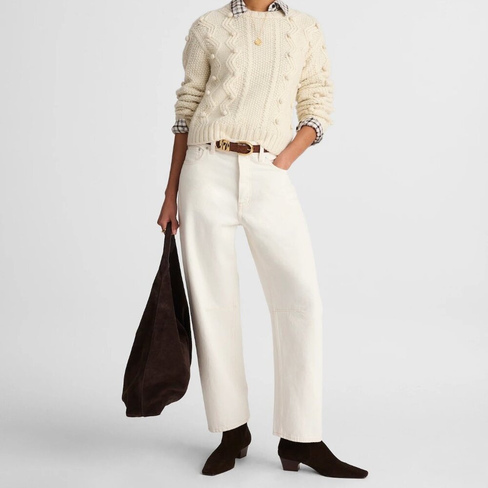 Madewell White Wide-Leg Jeans